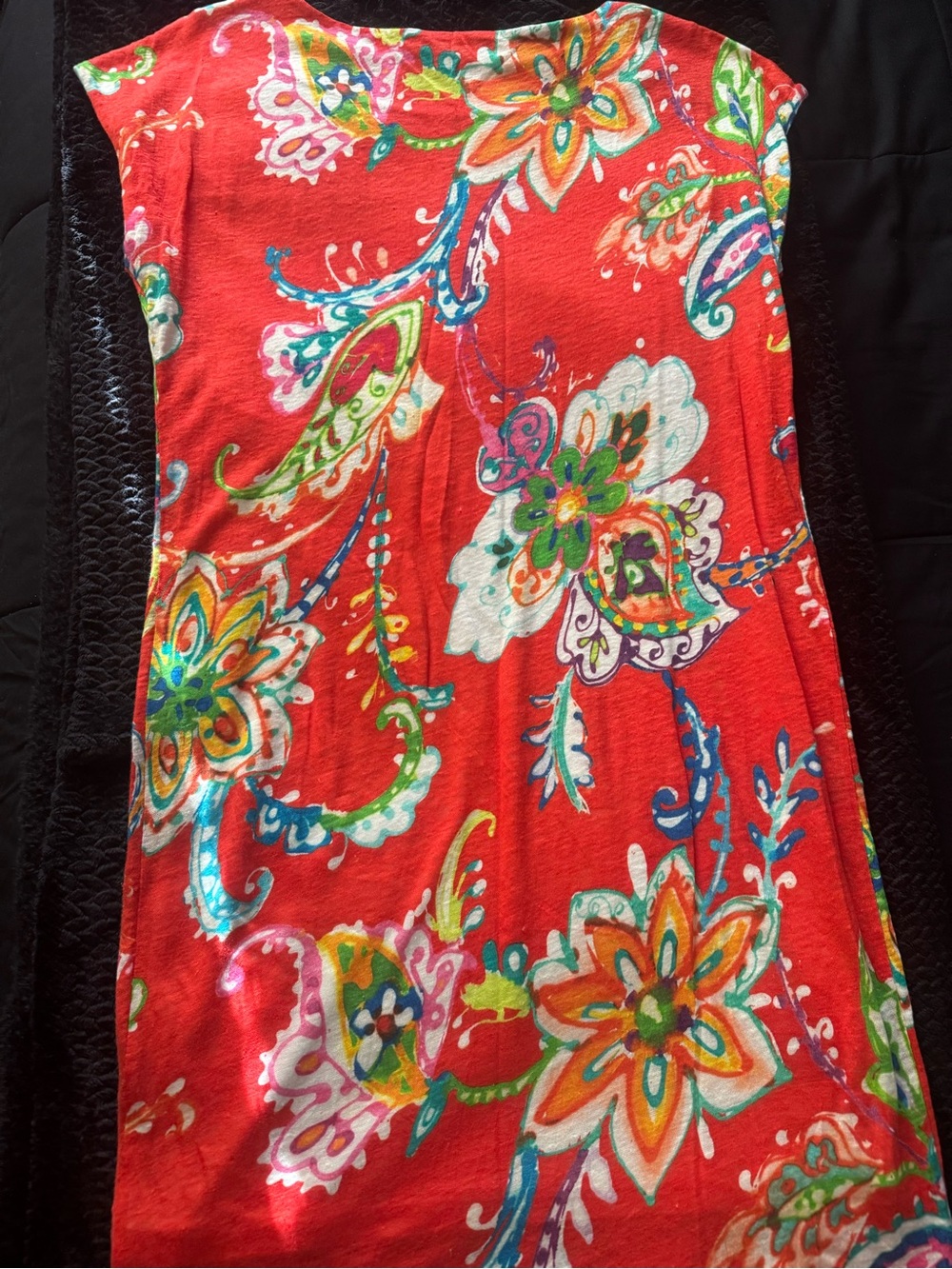 Ralph Lauren Red Floral Paisley Scoop Neck Top